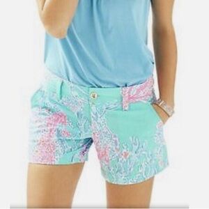 Lilly Pulitzer Minty Fresh Fansea Coral Reef Callahan Shorts